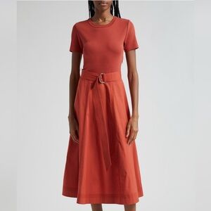 EUC Veronica Beard Facia mixed media belted dress XL